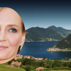 Uma Thurman gira sul lago d’Iseo